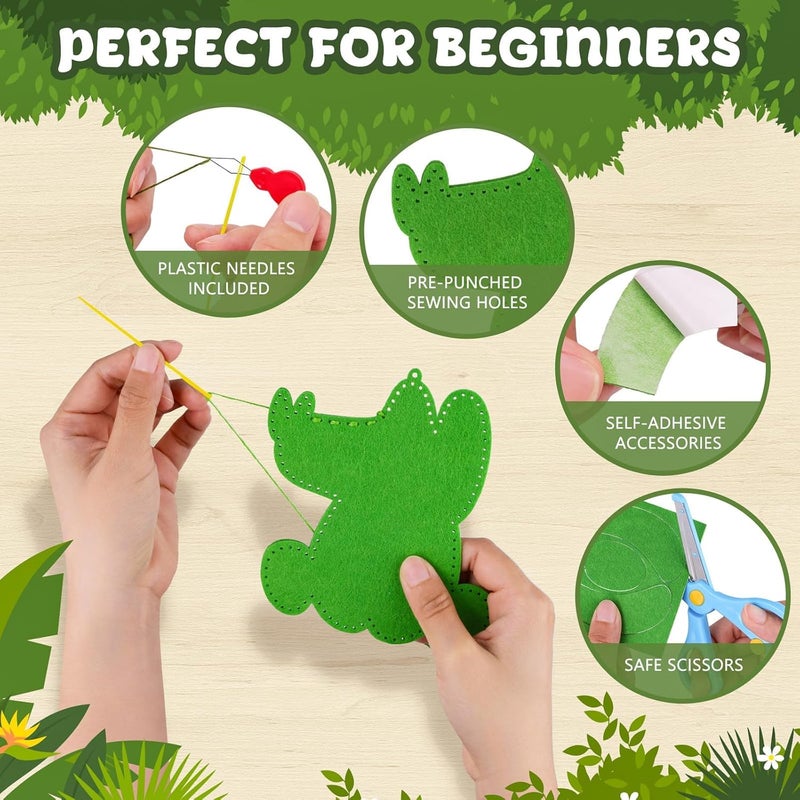 Garma Animal Sewing Kit for Kids - 14 in 1 Kids Sewing Crafts Kit for Beginners - Mini Sewing Kits for Kid 5-8 8-12 - Easy Sew Your Own Felt Animals DIY Craft Set for Boys & Girls Birthday - Image 2